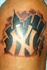 Patrón de tatuaje de símbolo de brazo blanco y negro