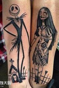 Leg character tattoo pattern