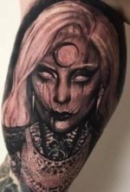 Tattoo figure character picture horror dark black tone character tattoo pattern