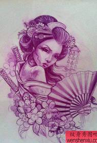 maandishi mazuri ya urembo wa geisha tattoo