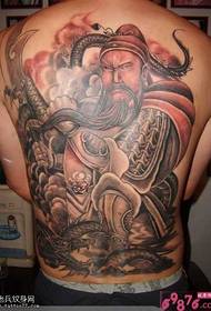 Potpuno crveni uzorak Guan Yu tetovaže