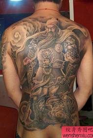 Guan Gong Tattoo Pattern: Cool and awesome is a full back Guan Gong tattoo image (fine)