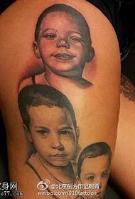 Children's portrait tattoo pattern