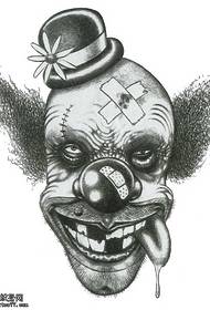 Akwado ihe osise nke ihe osise European na American clown tattoo