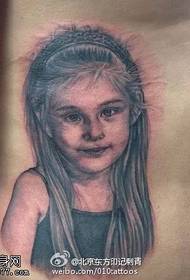 Beautiful girl portrait tattoo pattern