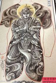 Super dominerende fuld ryg Vedisk Buddha tatoveringsmønster