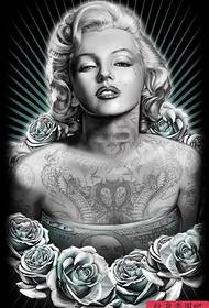 Beautiful classic Marilyn Monroe tattoo manuscript