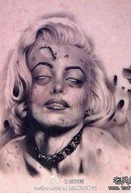 Alternativa hermosa versión zombie Marilyn Monroe tatuaje patrón