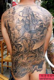 Male back domineering cool full back Guan Gong tattoo pattern