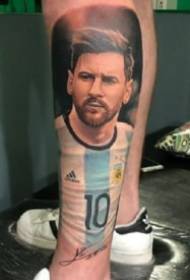 9 football stars Messi portrait tattoo artwork