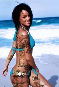 Bikini foreign nude beauty tattoo figure