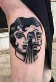პერსონაჟების პორტრეტის tattoo მრავალფეროვნება მარტივი ხაზის tattoo შავი ხასიათის ტატუირების ნიმუში