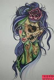 Ghost face portrait tattoo work