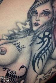 European and American girl Mimi tattoo pattern