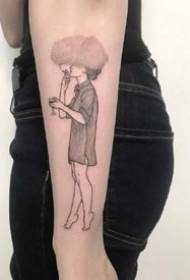 Labai kūrybingas tatuiruočių rinkinys personažams be galvos