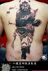 Mies takana super-hallitseva muste tyyli koko selkä Bell tatuointi tatuointi malli