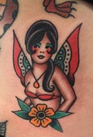 မိန်းကလေးဇာတ်ကောင် tattoo ပုံစံအမျိုးမျိုးပုံကြမ်းတက်တူးအရောင်မိန်းကလေးဇာတ်ကောင်တက်တူးထိုးပုံစံ