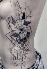 12 crno-bijelih sivih stilova geometrijskih elemenata ubodnih savjeta jednostavna linija uzoraka tetovaža