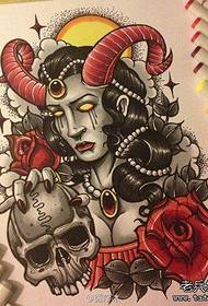 Popular beautiful devil beauty tattoo manuscript