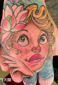 Kézi karakter rajzfilm tetoválás minta