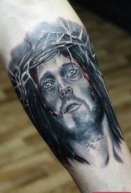 Arm a classic cool Jesus portrait tattoo pattern