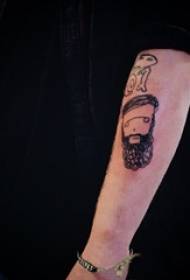 Schoolboy Arms on Black Garis Abstrak Sederhana Gambar Kartun Karakter Tattoo