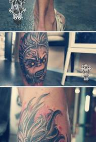 Cool head and fierce Sun Wukong tattoo pattern