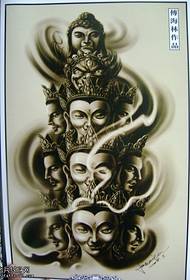 trylika Budos tatuiruotės modelio