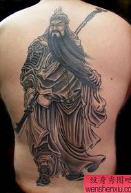 Patrón de tatuaje de Guan Gong: Patrón de tatuaje de Guan Gong de espalda completa