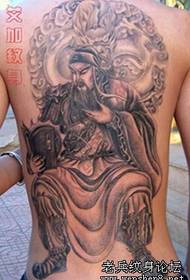 Guan Gong Tattoo Pattern: Full Back Guan Gong Watch Spring and Autumn Tattoo Pattern
