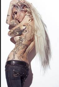 Europäesch an amerikanesch Schéinheetsglamour sexy Tattoo Biller
