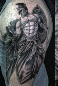 Pojkar stora armar på svart grå punkt sticka porträtt samurai tatuering bilder