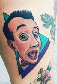 Διάφορα ζωγραφισμένα υδατογραφία αστεία αστεία αστεία χαρακτήρες πορτρέτο μοτίβο τατουάζ