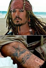 „Karibų piratai“ - Jacko kapitono Johnny Deppo tatuiruotė