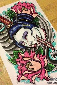 An alternative cool geisha tattoo