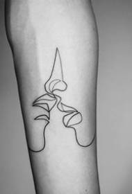 Njirimara Tattoo Usoro - Black Lines Geometric Element Creative Exquisite Surrealism Abstract Character Tattoo Pattern
