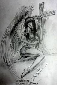 An alternative beauty angel wings tattoo manuscript
