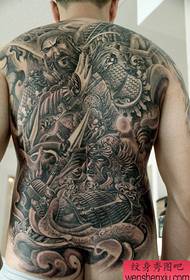 Guan Gong Tattoo Pattern: Full Back Guan Gong Zhao Yun Zhao Zilong Tattoo Pattern Tattoo Picture