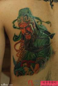 tattoo Guan Gong ທີ່ ໜ້າ ຮັກແລະສວຍງາມຢູ່ດ້ານຫຼັງ