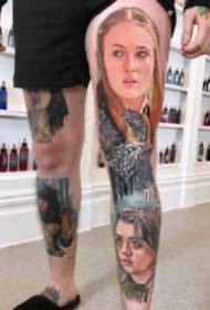 Карактер портретна тетоважа 9 реалистичних ликова реалистичан узорак тетоважа