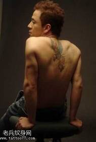 Backвездата на задникот Јанг Кун Пегаз шема на тетоважи