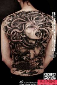 Domineering cool full back Medusa tattoo pattern