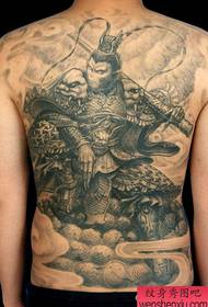 Muguras dominējošais vēsās, pilnās muguras Sun Wukong tetovējuma modelis