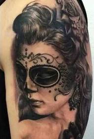 Arm woman character tattoo pattern