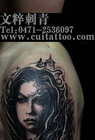 Cool and beautiful a classical beauty tattoo pattern