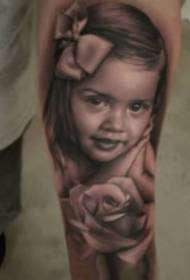 Tattoo portraits Europe and the United States realistic set of portrait characters tattoo pictures
