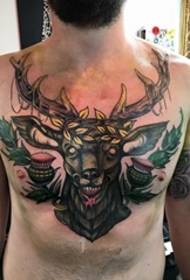Mužské módní tetování barva dominující nové tradiční tetování zvířecí vzor tetování