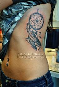 ლამაზი ribbed tattoo ნიმუში ქალი ნეკნები