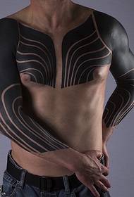 Man shoulder black gray totem tattoo pattern
