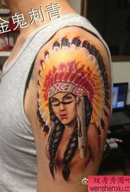 Mwanaume mkono nzuri indian uzuri tattoo muundo